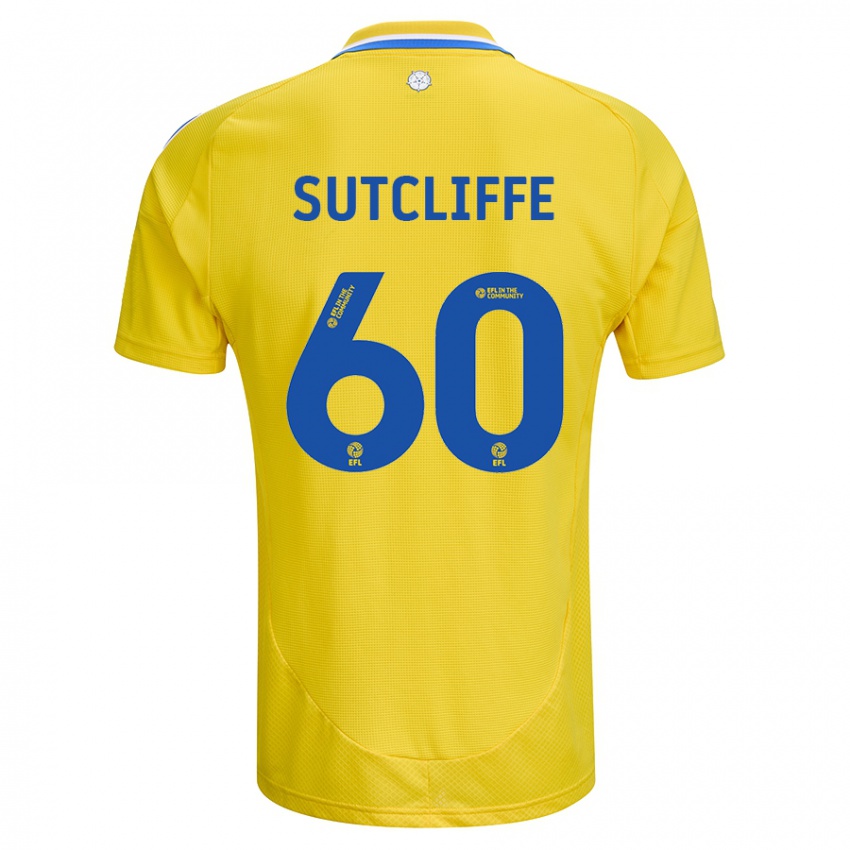 Enfant Maillot Harvey Sutcliffe #60 Jaune Bleu Tenues Extérieur 2024/25 T-Shirt Suisse