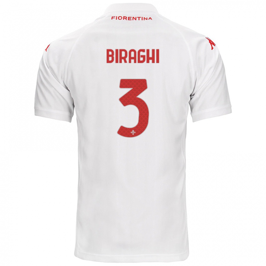 Enfant Maillot Cristiano Biraghi #3 Blanc Tenues Extérieur 2024/25 T-Shirt Suisse