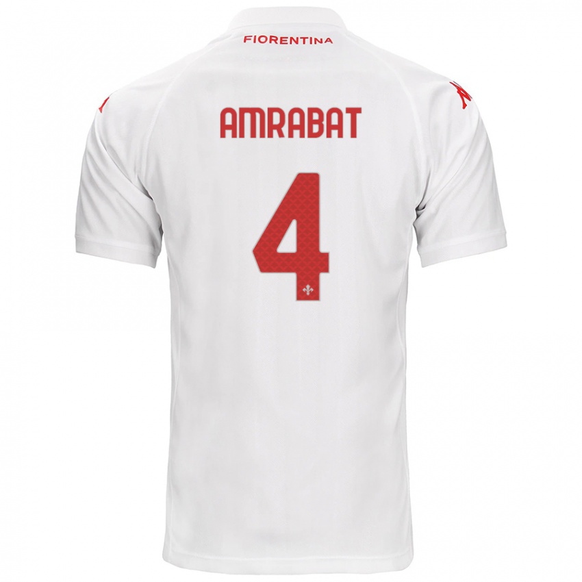 Enfant Maillot Sofyan Amrabat #4 Blanc Tenues Extérieur 2024/25 T-Shirt Suisse