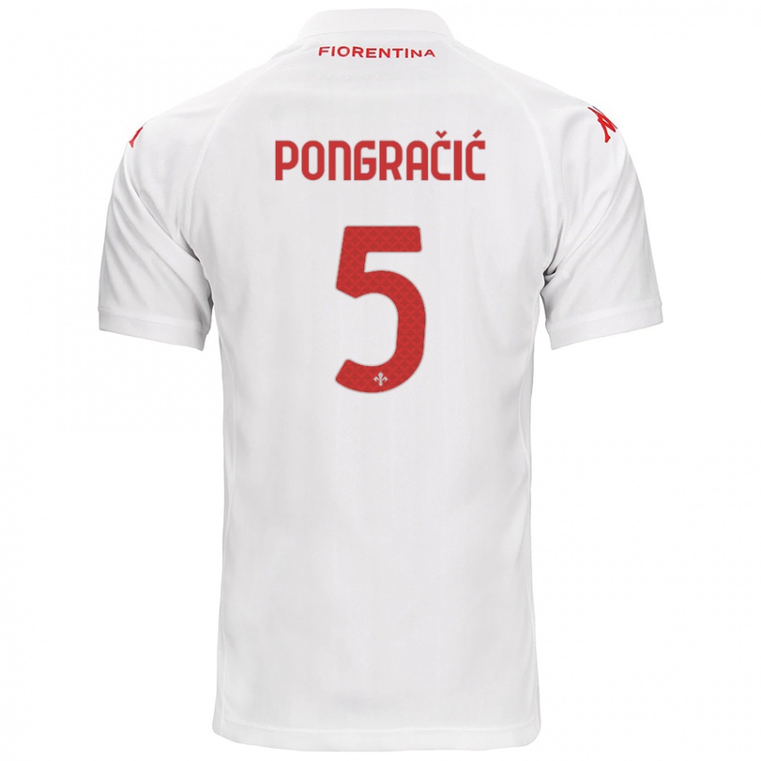 Enfant Maillot Marin Pongračić #5 Blanc Tenues Extérieur 2024/25 T-Shirt Suisse