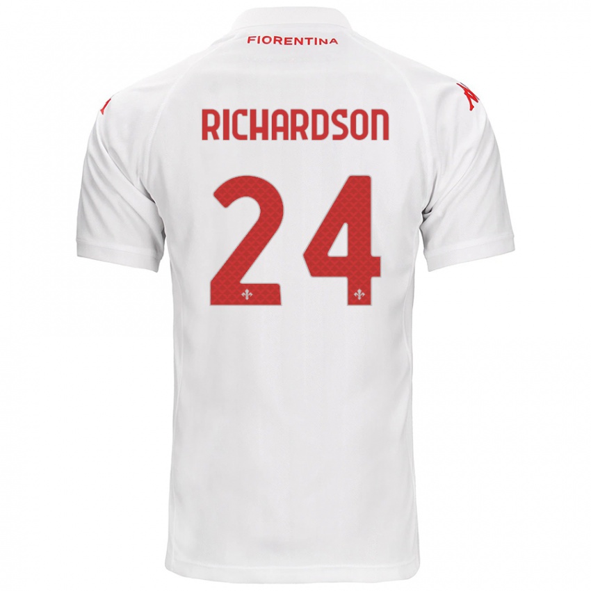 Enfant Maillot Amir Richardson #24 Blanc Tenues Extérieur 2024/25 T-Shirt Suisse