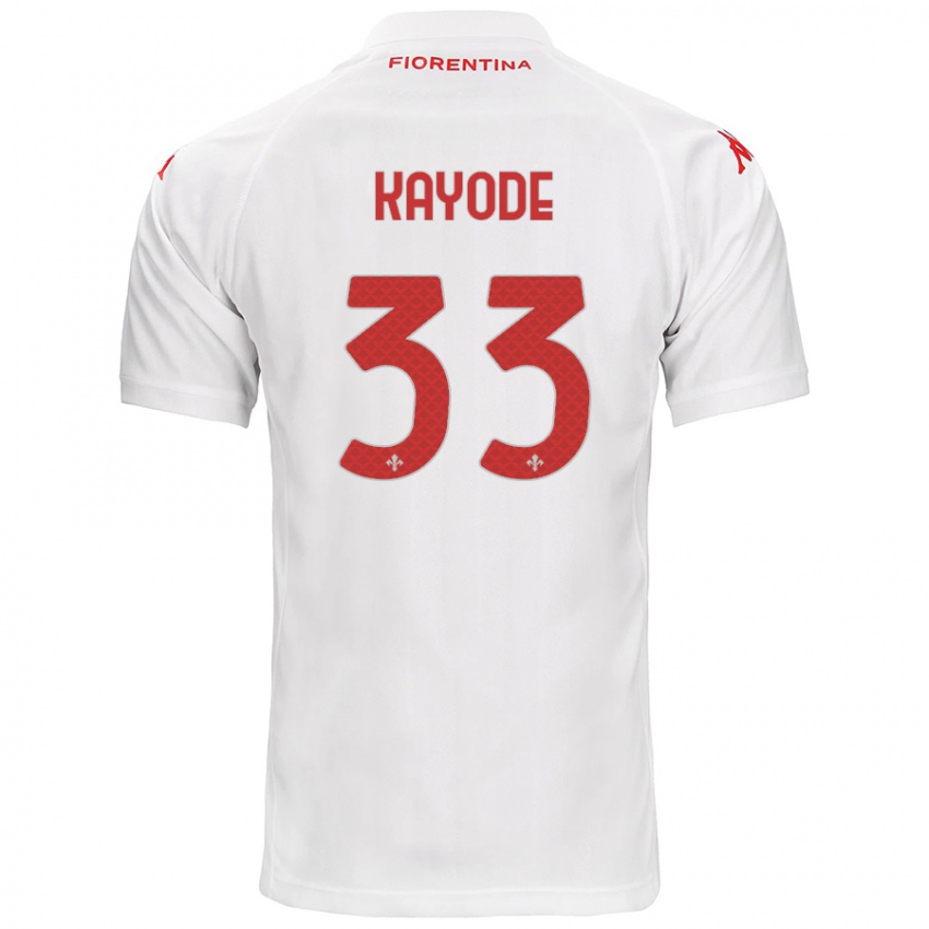 Enfant Maillot Michael Kayode #33 Blanc Tenues Extérieur 2024/25 T-Shirt Suisse