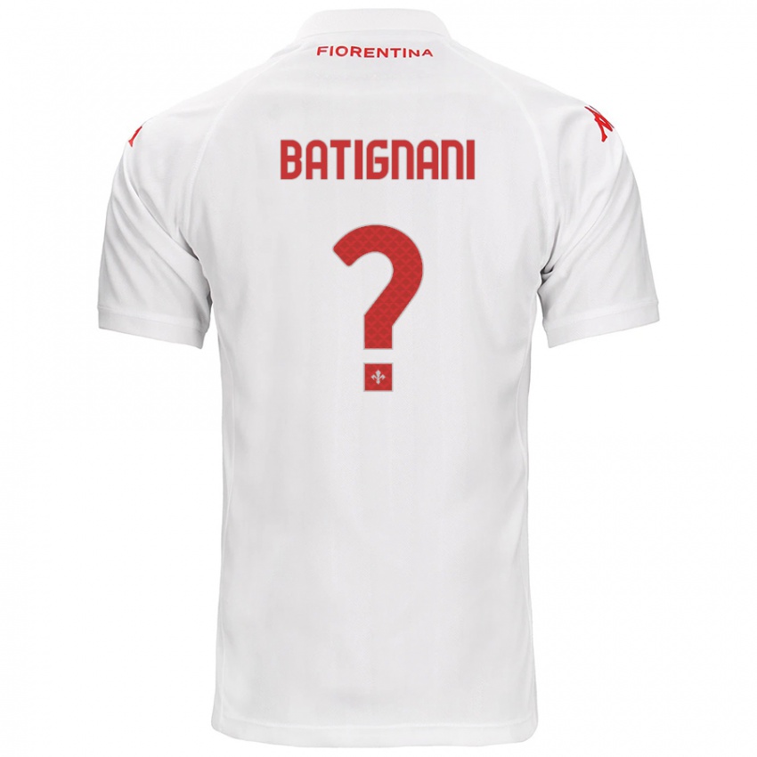 Enfant Maillot Francesco Batignani #0 Blanc Tenues Extérieur 2024/25 T-Shirt Suisse