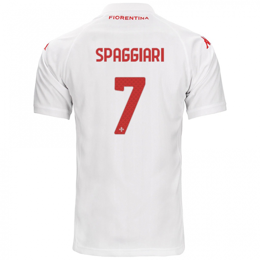 Enfant Maillot Riccardo Spaggiari #7 Blanc Tenues Extérieur 2024/25 T-Shirt Suisse