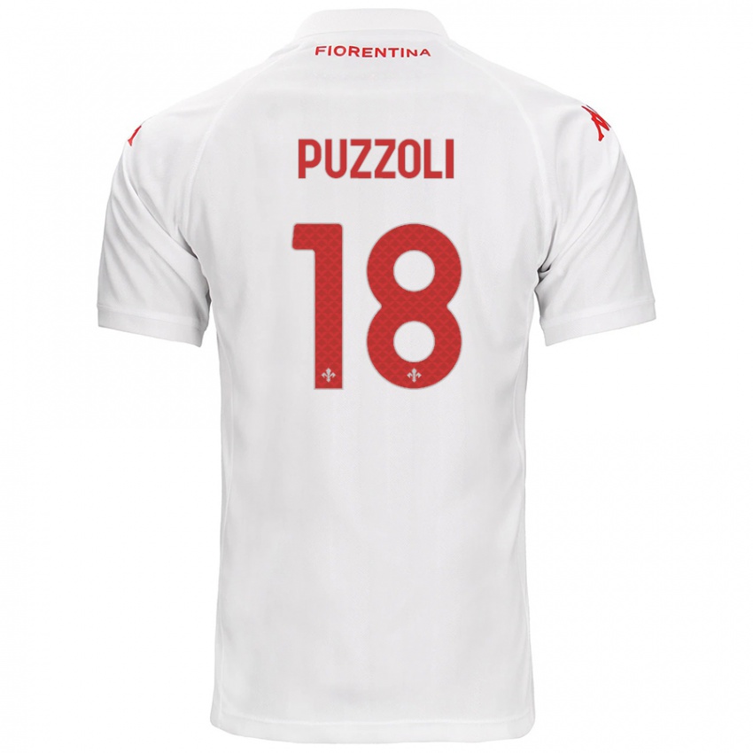 Enfant Maillot Giorgio Puzzoli #18 Blanc Tenues Extérieur 2024/25 T-Shirt Suisse