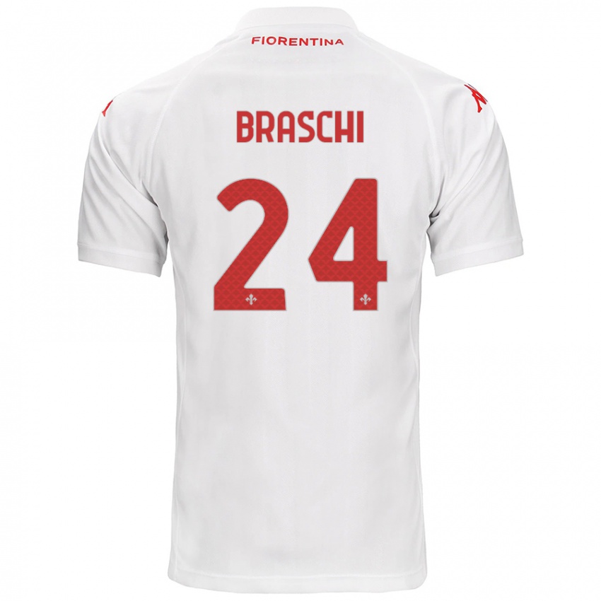 Enfant Maillot Riccardo Braschi #24 Blanc Tenues Extérieur 2024/25 T-Shirt Suisse