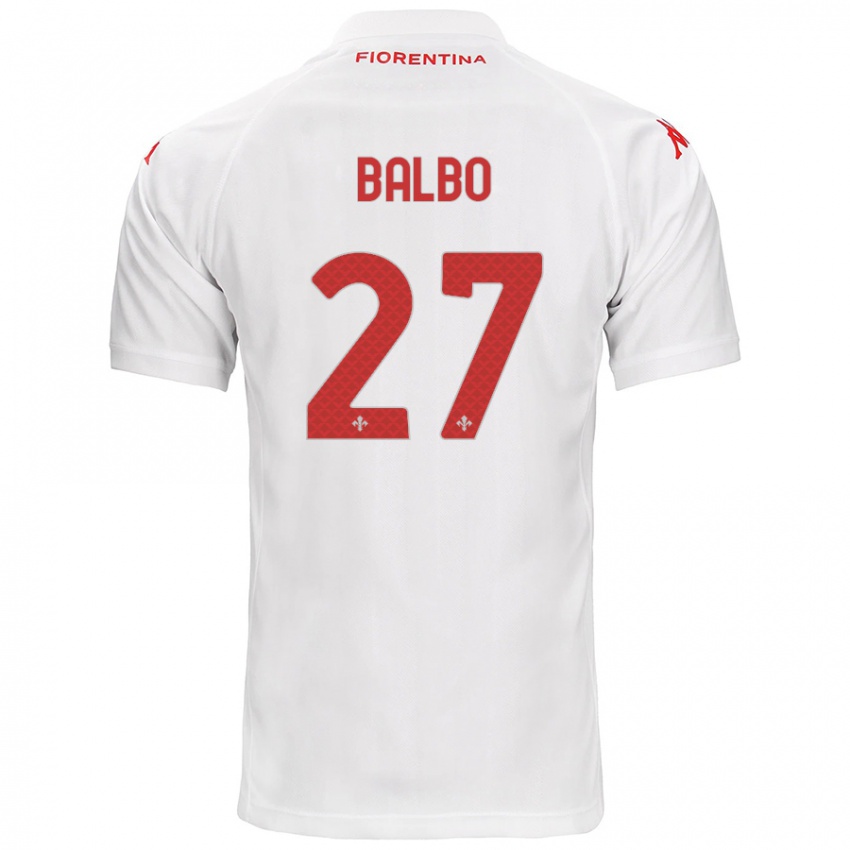 Enfant Maillot Luis Balbo #27 Blanc Tenues Extérieur 2024/25 T-Shirt Suisse