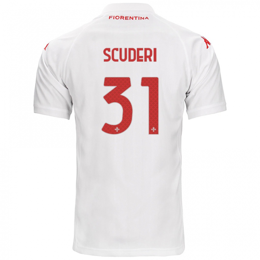 Enfant Maillot Giulio Scuderi #31 Blanc Tenues Extérieur 2024/25 T-Shirt Suisse