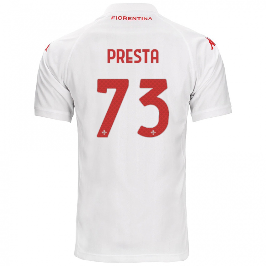 Enfant Maillot Francesco Presta #73 Blanc Tenues Extérieur 2024/25 T-Shirt Suisse