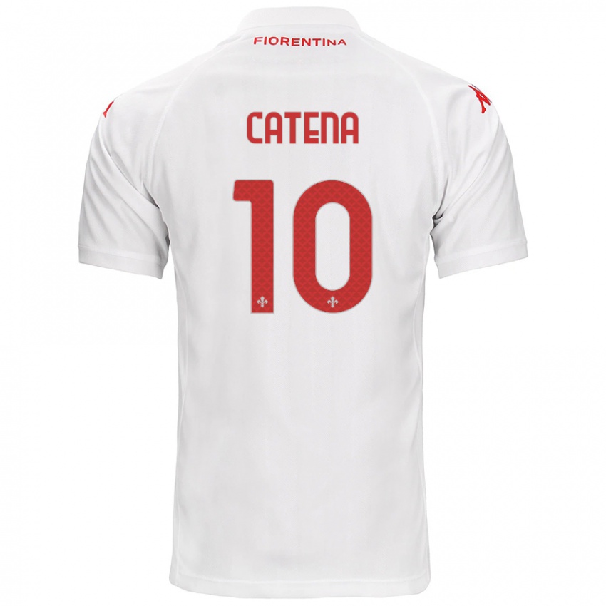 Enfant Maillot Michaela Catena #10 Blanc Tenues Extérieur 2024/25 T-Shirt Suisse