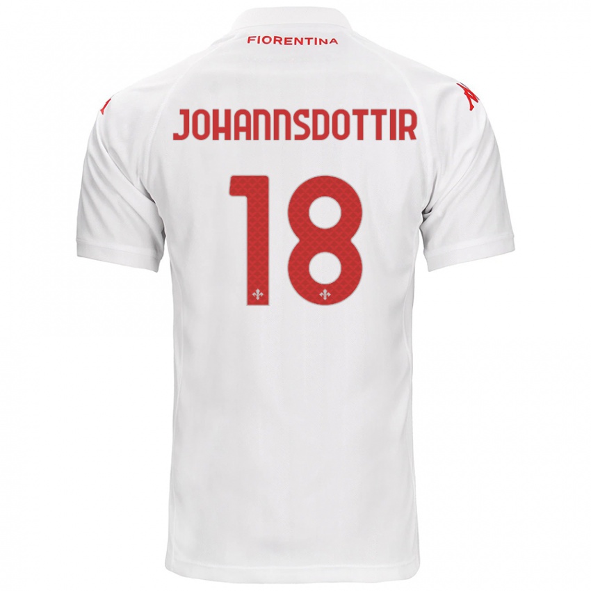 Enfant Maillot Alexandra Jóhannsdóttir #18 Blanc Tenues Extérieur 2024/25 T-Shirt Suisse