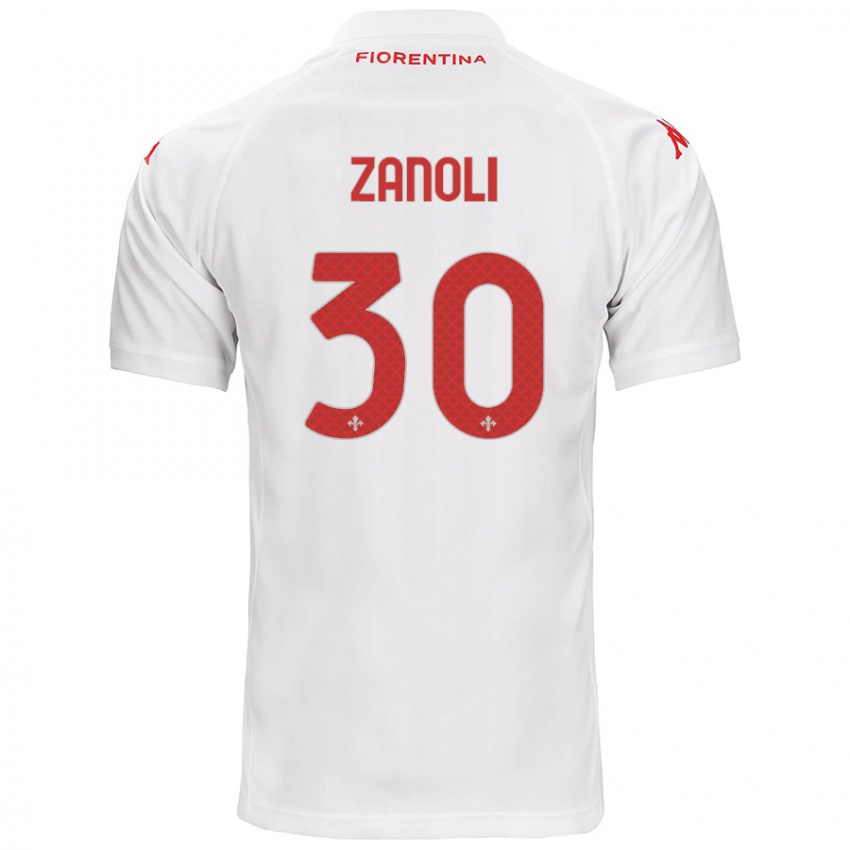 Enfant Maillot Martina Zanoli #30 Blanc Tenues Extérieur 2024/25 T-Shirt Suisse