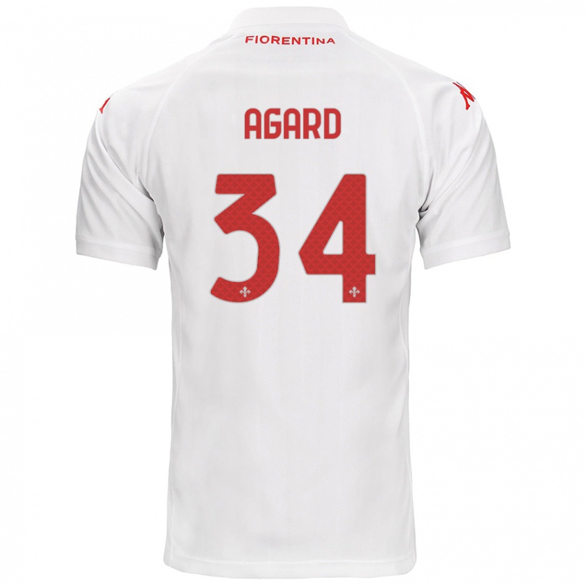 Kinder Laura Agard #34 Weiß Auswärtstrikot Trikot 2024/25 T-Shirt Schweiz