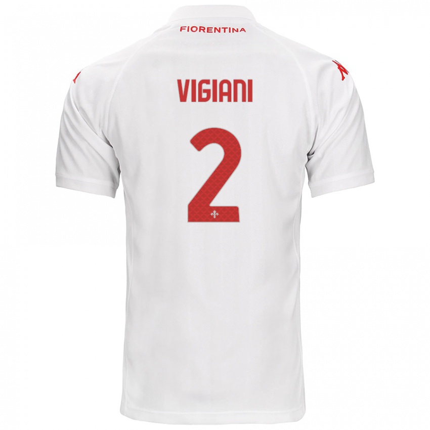 Enfant Maillot Lorenzo Vigiani #2 Blanc Tenues Extérieur 2024/25 T-Shirt Suisse