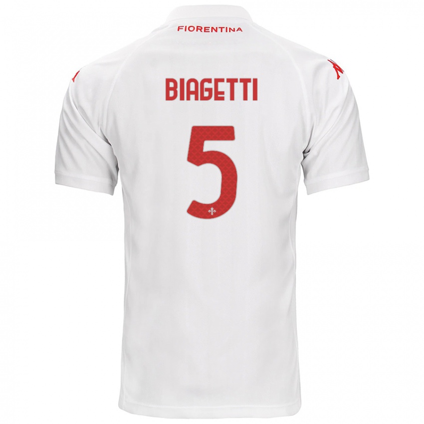 Kinder Christian Biagetti #5 Weiß Auswärtstrikot Trikot 2024/25 T-Shirt Schweiz