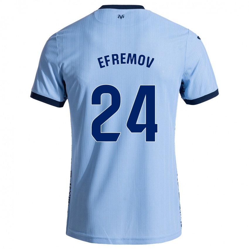 Kinder Anton Efremov #24 Himmelblau Auswärtstrikot Trikot 2024/25 T-Shirt Schweiz