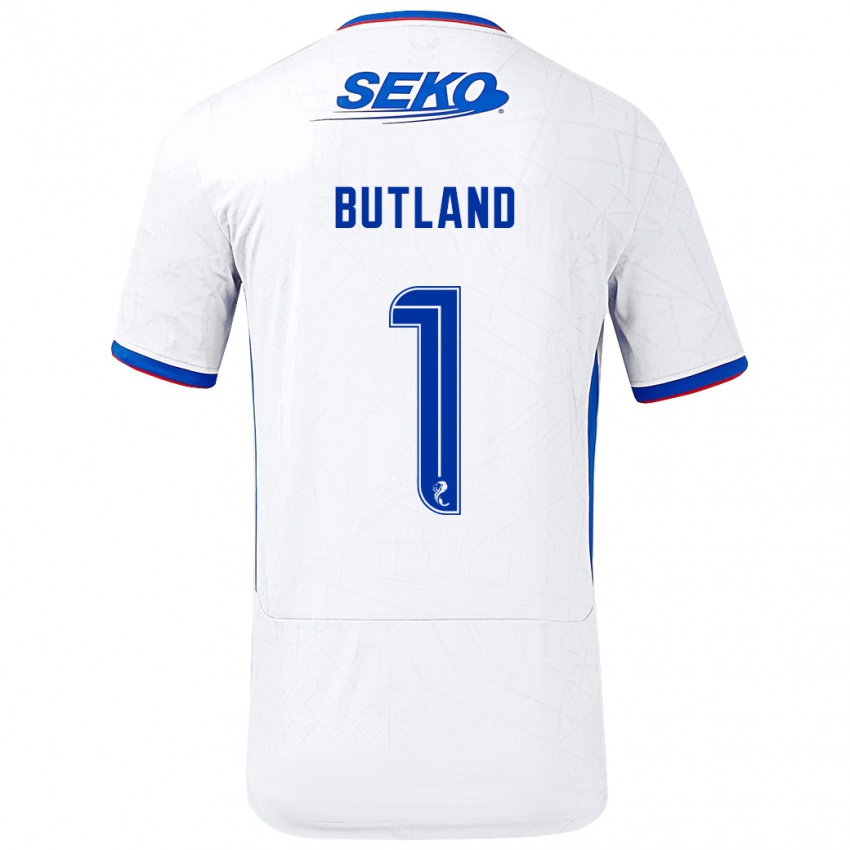 Kinder Jack Butland #1 Weiß Blau Auswärtstrikot Trikot 2024/25 T-Shirt Schweiz