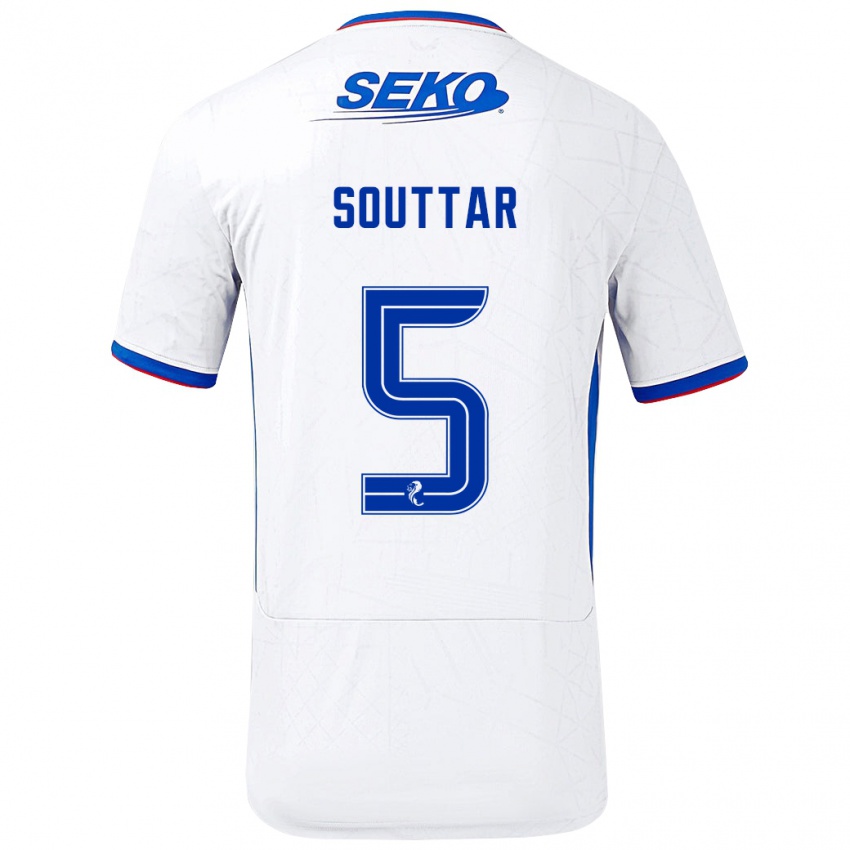 Kinder John Souttar #5 Weiß Blau Auswärtstrikot Trikot 2024/25 T-Shirt Schweiz