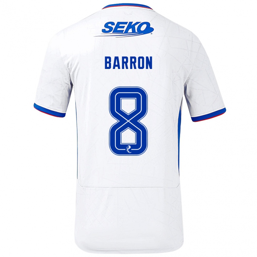 Kinder Connor Barron #8 Weiß Blau Auswärtstrikot Trikot 2024/25 T-Shirt Schweiz