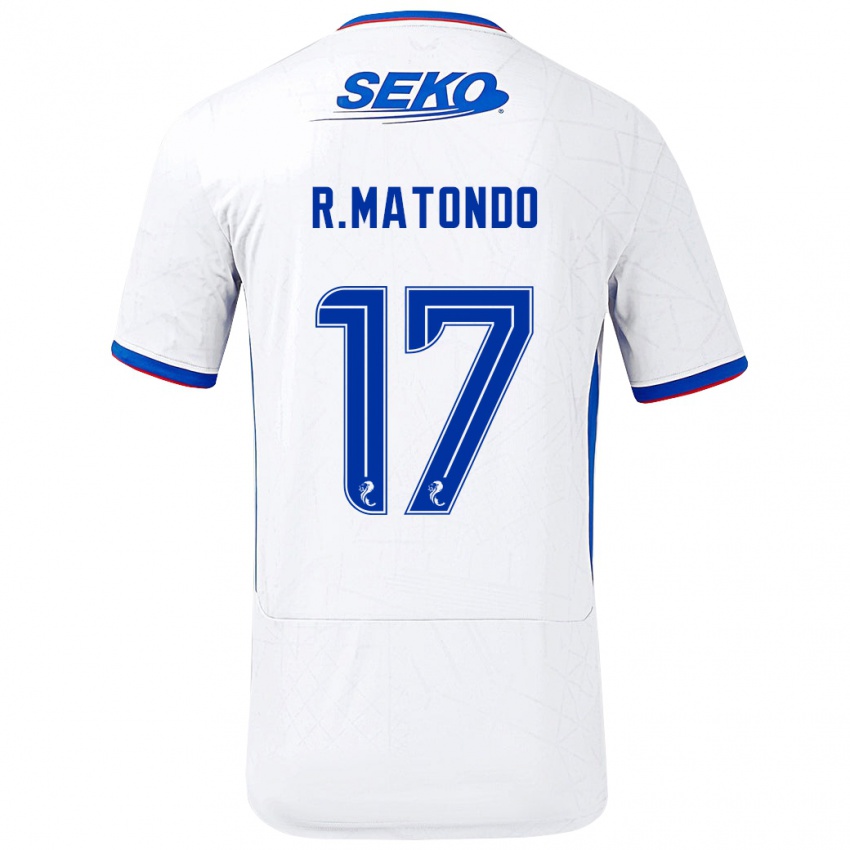 Kinder Rabbi Matondo #17 Weiß Blau Auswärtstrikot Trikot 2024/25 T-Shirt Schweiz