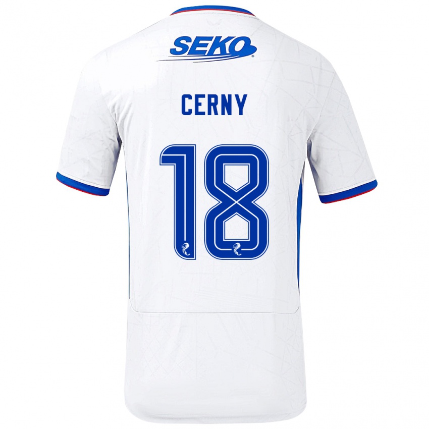 Kinder Vaclav Cerny #18 Weiß Blau Auswärtstrikot Trikot 2024/25 T-Shirt Schweiz