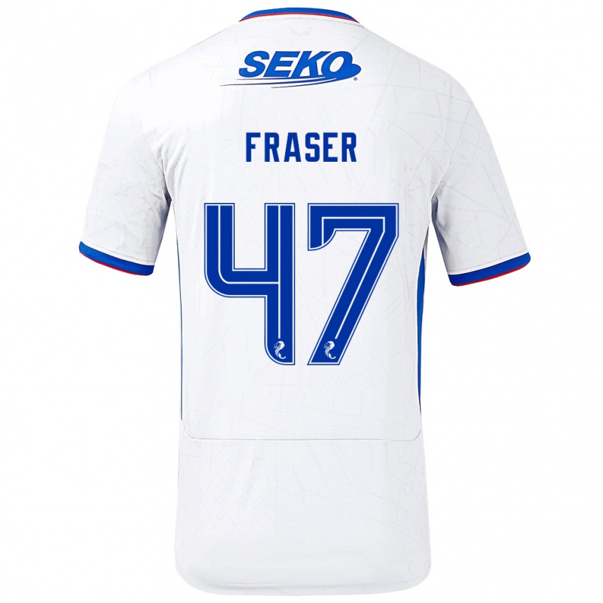 Kinder Robbie Fraser #47 Weiß Blau Auswärtstrikot Trikot 2024/25 T-Shirt Schweiz