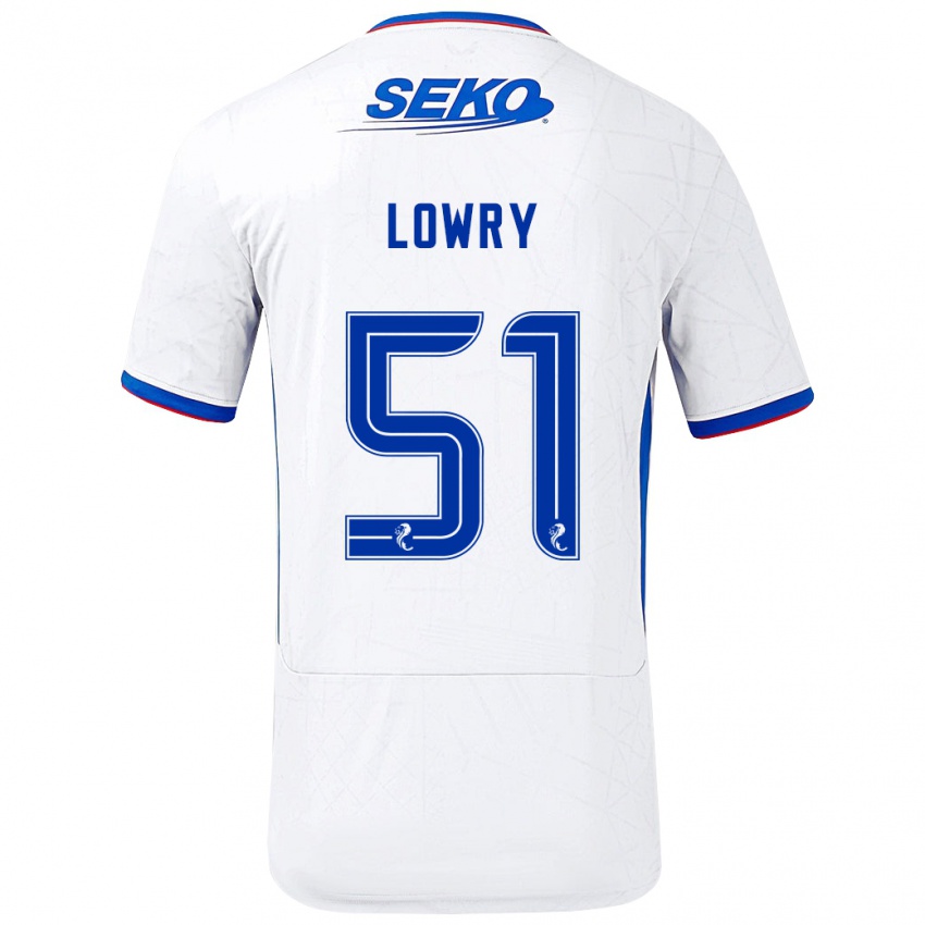 Kinder Alex Lowry #51 Weiß Blau Auswärtstrikot Trikot 2024/25 T-Shirt Schweiz