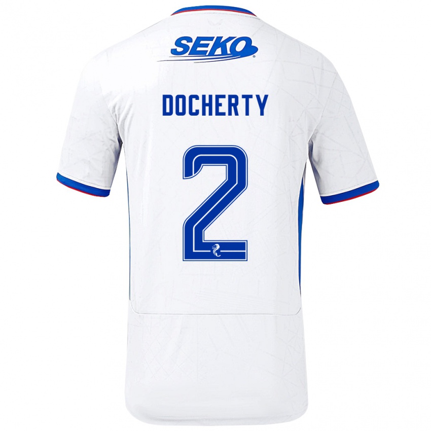 Kinder Nicola Docherty #2 Weiß Blau Auswärtstrikot Trikot 2024/25 T-Shirt Schweiz