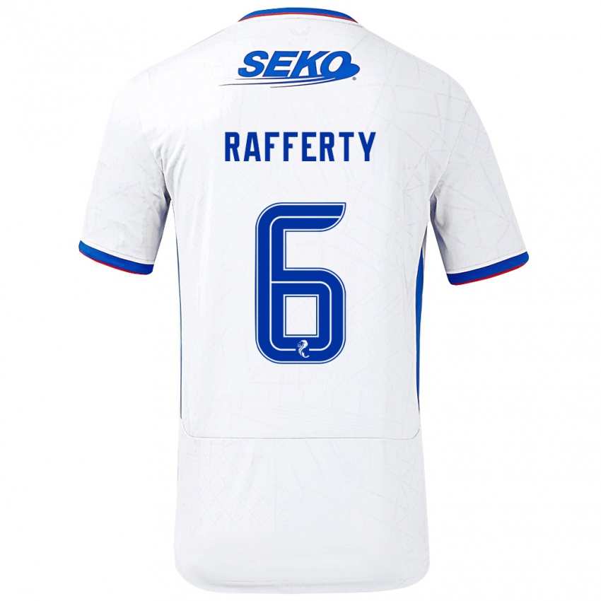 Kinder Laura Rafferty #6 Weiß Blau Auswärtstrikot Trikot 2024/25 T-Shirt Schweiz