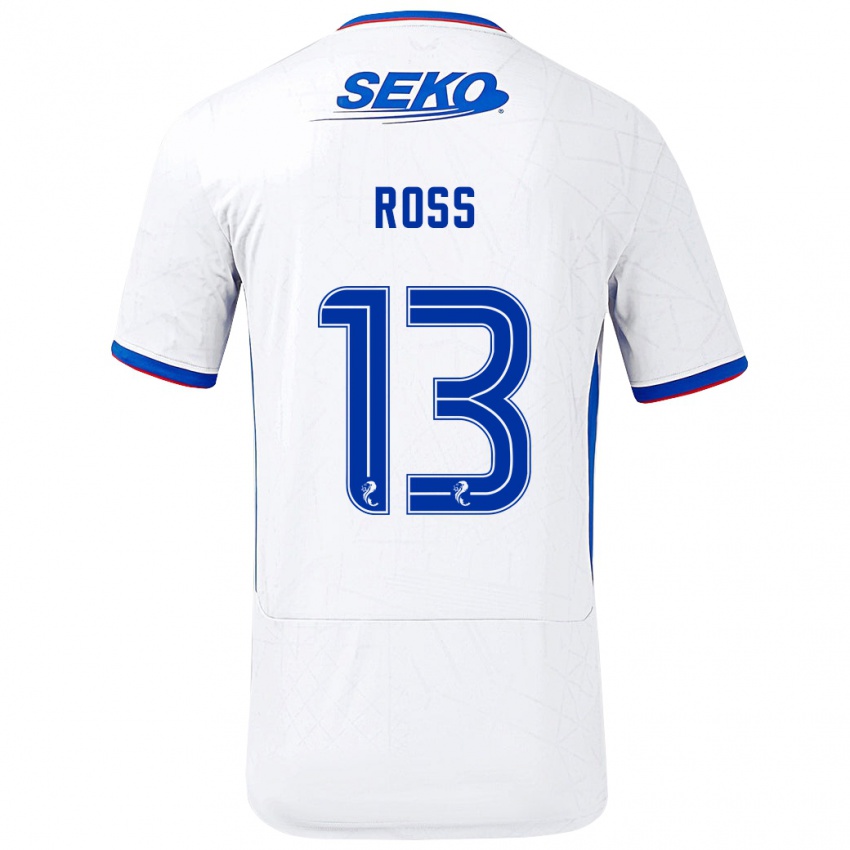 Kinder Jane Ross #13 Weiß Blau Auswärtstrikot Trikot 2024/25 T-Shirt Schweiz