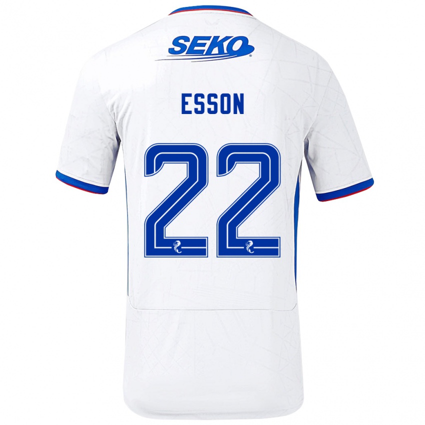 Kinder Victoria Esson #22 Weiß Blau Auswärtstrikot Trikot 2024/25 T-Shirt Schweiz