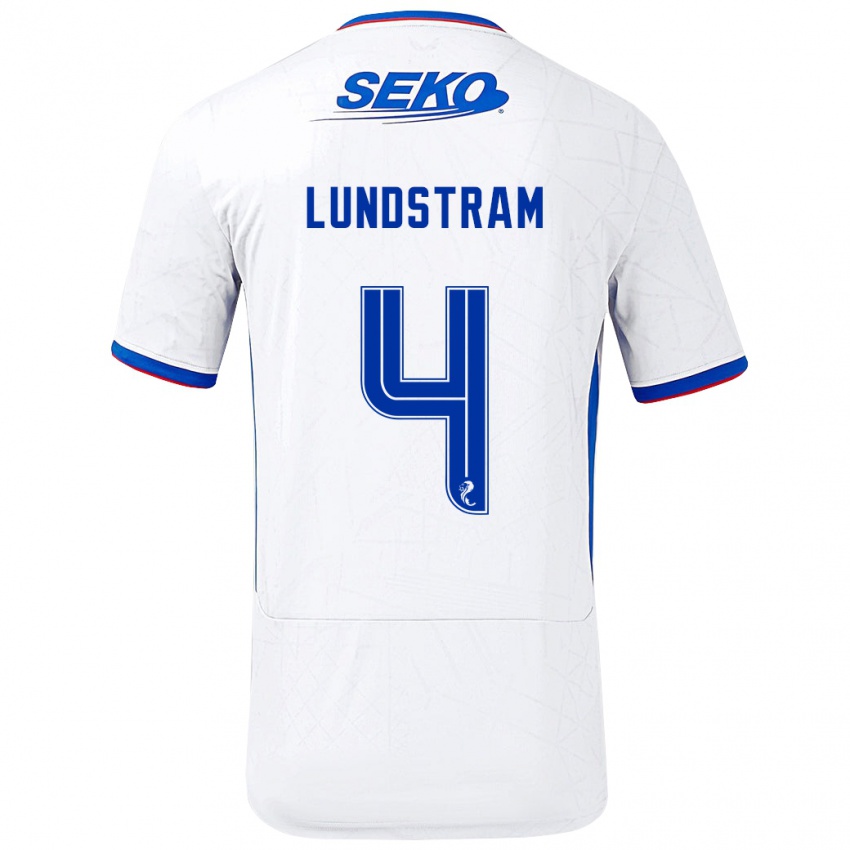 Kinder John Lundstram #4 Weiß Blau Auswärtstrikot Trikot 2024/25 T-Shirt Schweiz