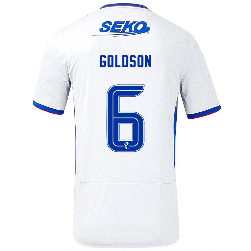 Kinder Connor Goldson #6 Weiß Blau Auswärtstrikot Trikot 2024/25 T-Shirt Schweiz