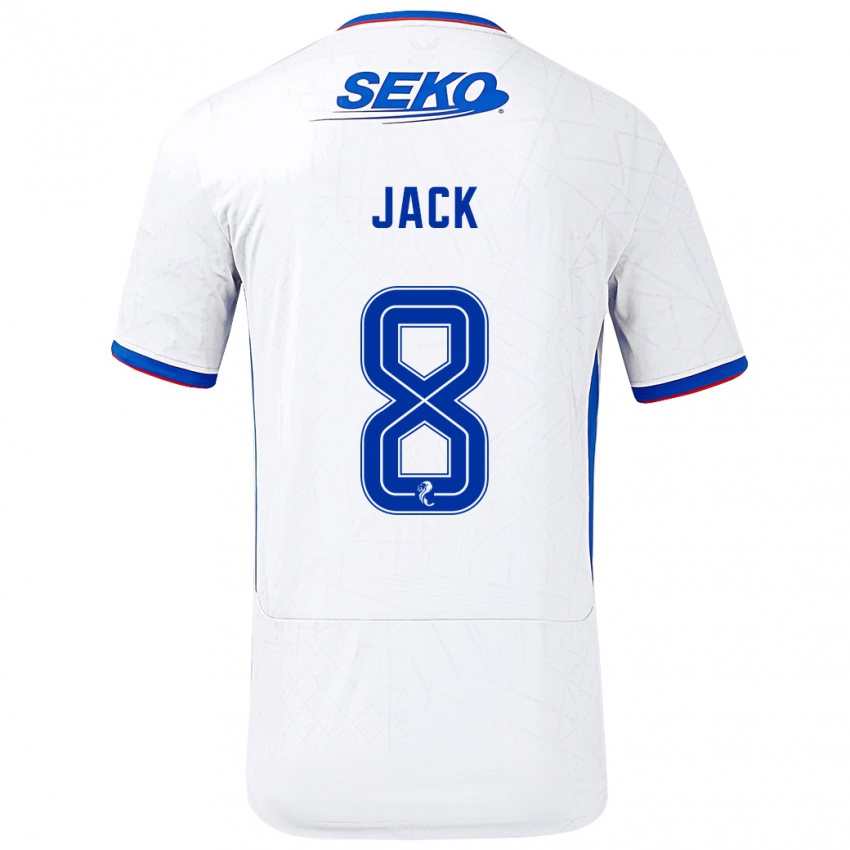 Kinder Ryan Jack #8 Weiß Blau Auswärtstrikot Trikot 2024/25 T-Shirt Schweiz