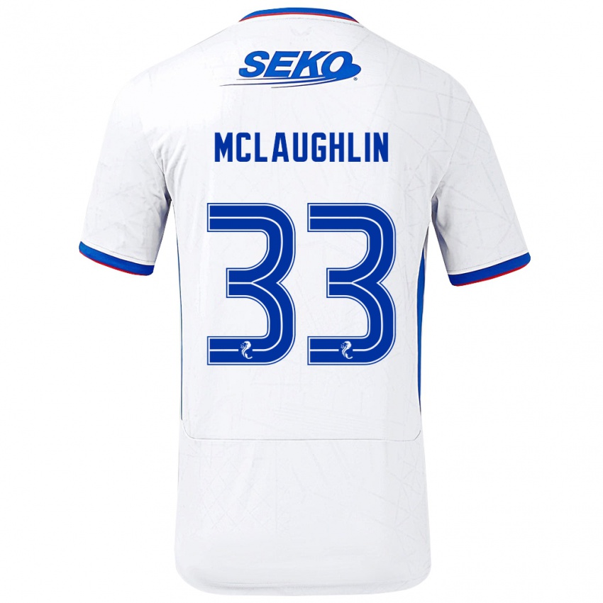 Kinder Jon Mclaughlin #33 Weiß Blau Auswärtstrikot Trikot 2024/25 T-Shirt Schweiz