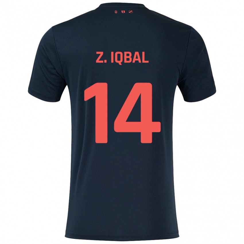 Kinder Zidane Iqbal #14 Schwarz Rot Auswärtstrikot Trikot 2024/25 T-Shirt Schweiz