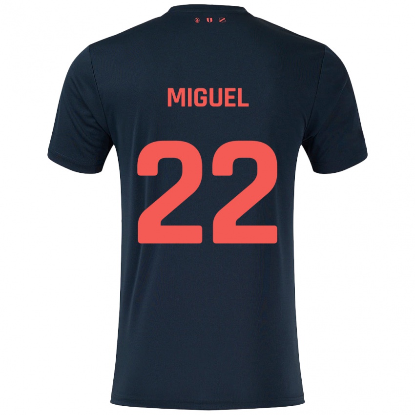 Kinder Miguel Rodríguez #22 Schwarz Rot Auswärtstrikot Trikot 2024/25 T-Shirt Schweiz