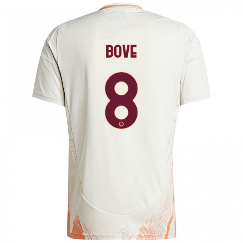 Kinder Edoardo Bove #8 Cremeweiß Orange Auswärtstrikot Trikot 2024/25 T-Shirt Schweiz