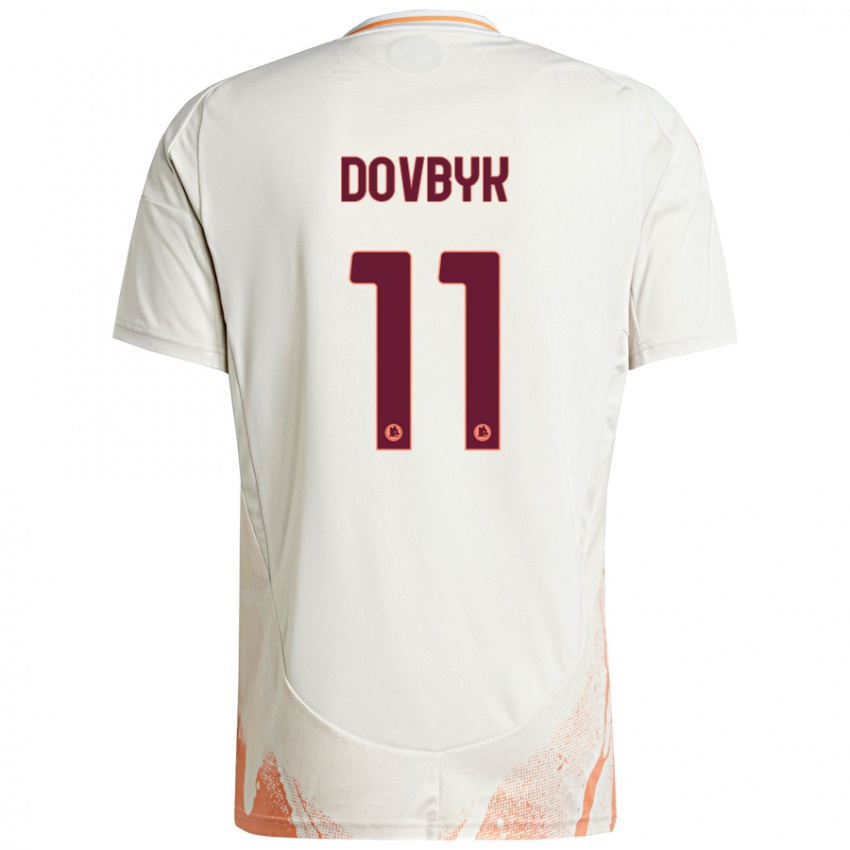 Kinder Artem Dovbyk #11 Cremeweiß Orange Auswärtstrikot Trikot 2024/25 T-Shirt Schweiz