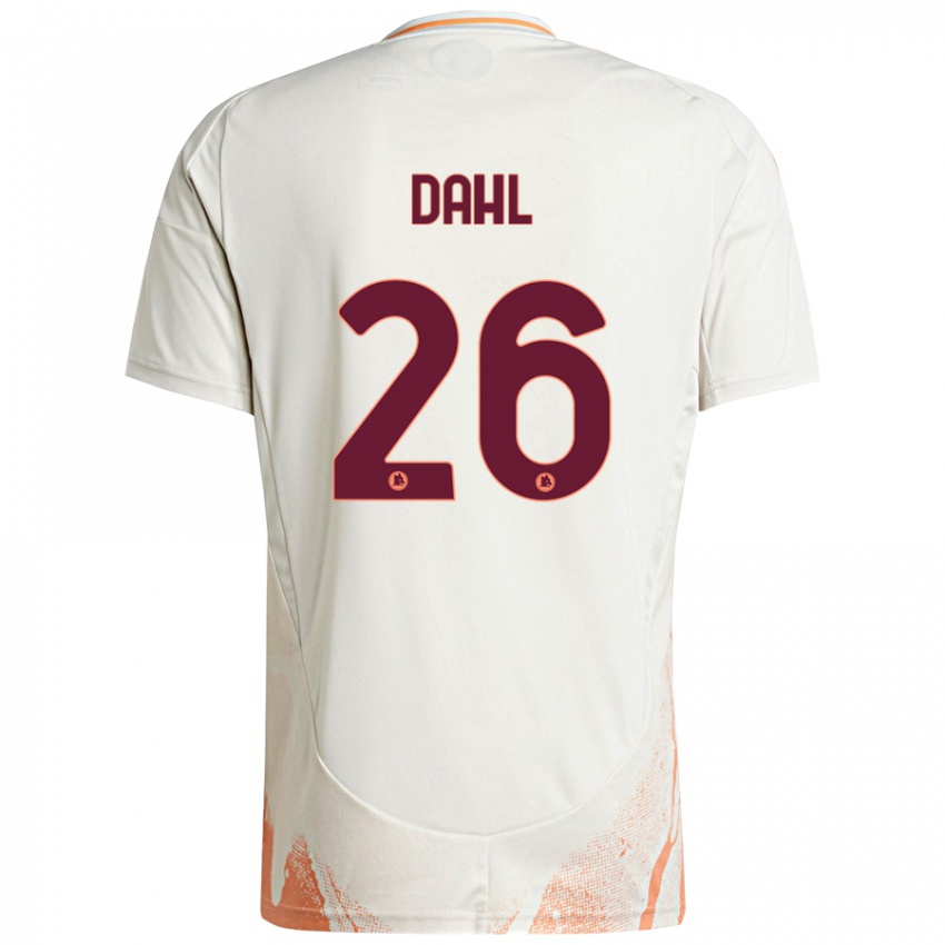 Kinder Samuel Dahl #26 Cremeweiß Orange Auswärtstrikot Trikot 2024/25 T-Shirt Schweiz