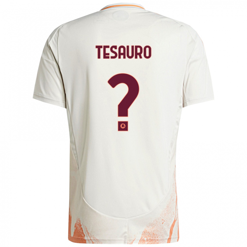 Kinder Emanuele Tesauro #0 Cremeweiß Orange Auswärtstrikot Trikot 2024/25 T-Shirt Schweiz