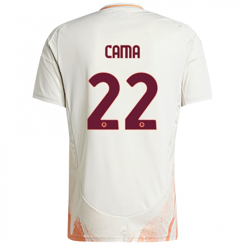 Kinder Cristian Cama #22 Cremeweiß Orange Auswärtstrikot Trikot 2024/25 T-Shirt Schweiz