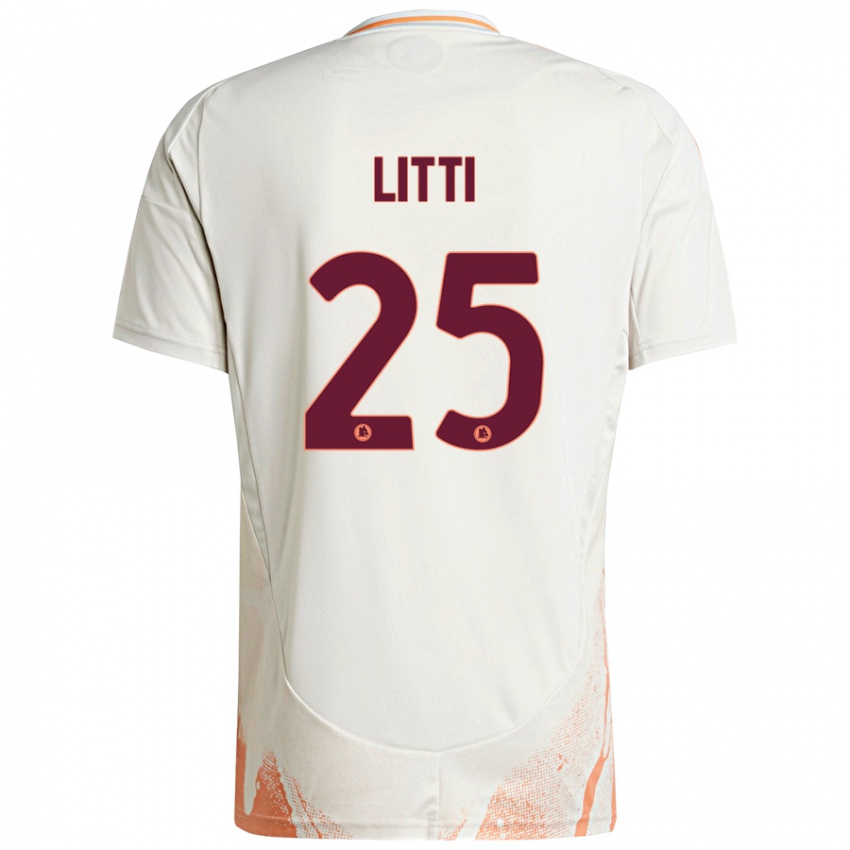 Kinder Marco Litti #25 Cremeweiß Orange Auswärtstrikot Trikot 2024/25 T-Shirt Schweiz