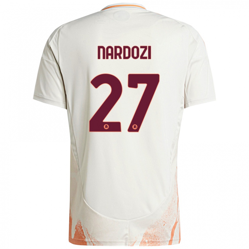 Kinder Manuel Nardozi #27 Cremeweiß Orange Auswärtstrikot Trikot 2024/25 T-Shirt Schweiz