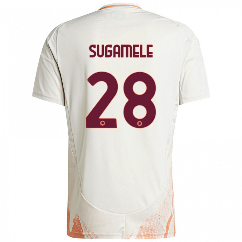 Kinder Alessandro Sugamele #28 Cremeweiß Orange Auswärtstrikot Trikot 2024/25 T-Shirt Schweiz