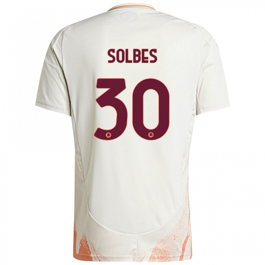 Kinder Ricardo Solbes #30 Cremeweiß Orange Auswärtstrikot Trikot 2024/25 T-Shirt Schweiz