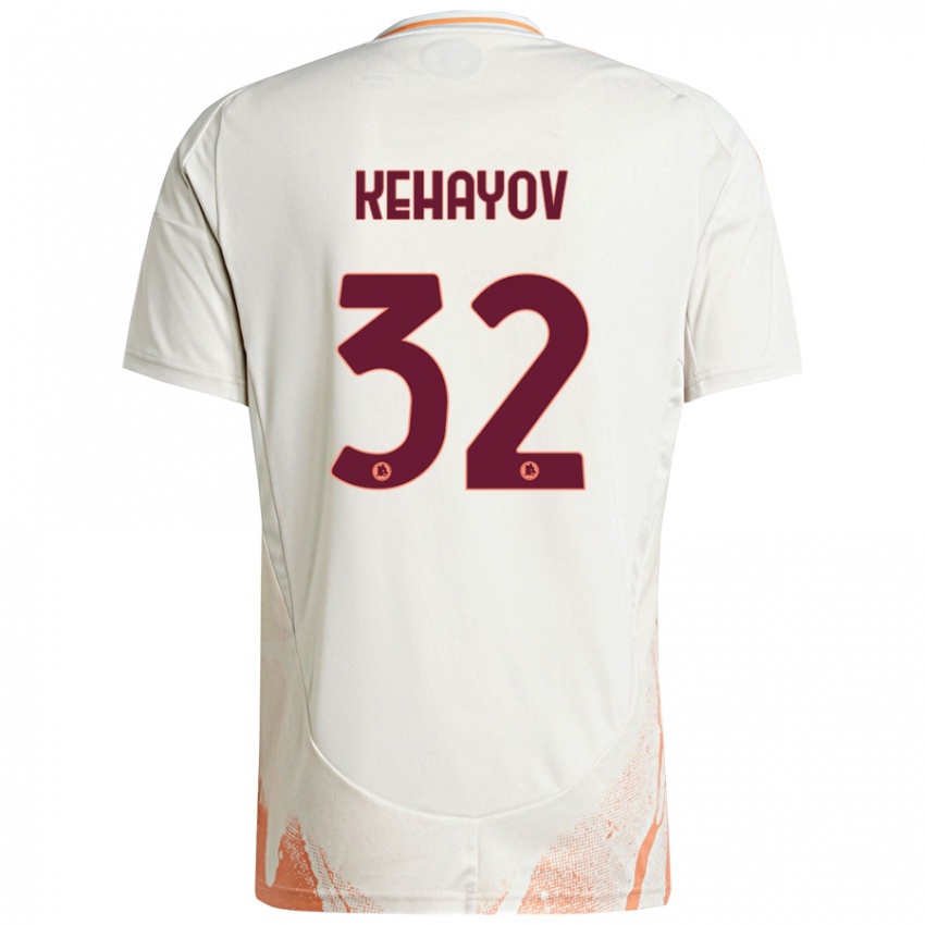 Kinder Atanas Kehayov #32 Cremeweiß Orange Auswärtstrikot Trikot 2024/25 T-Shirt Schweiz