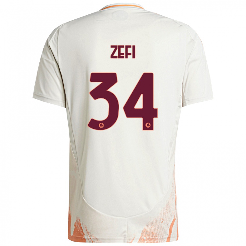 Kinder Kevin Zefi #34 Cremeweiß Orange Auswärtstrikot Trikot 2024/25 T-Shirt Schweiz