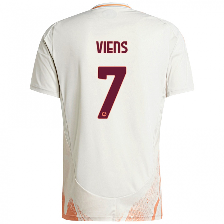 Kinder Evelyne Viens #7 Cremeweiß Orange Auswärtstrikot Trikot 2024/25 T-Shirt Schweiz