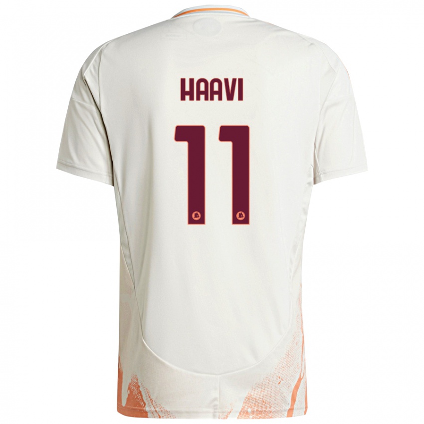 Kinder Emilie Haavi #11 Cremeweiß Orange Auswärtstrikot Trikot 2024/25 T-Shirt Schweiz